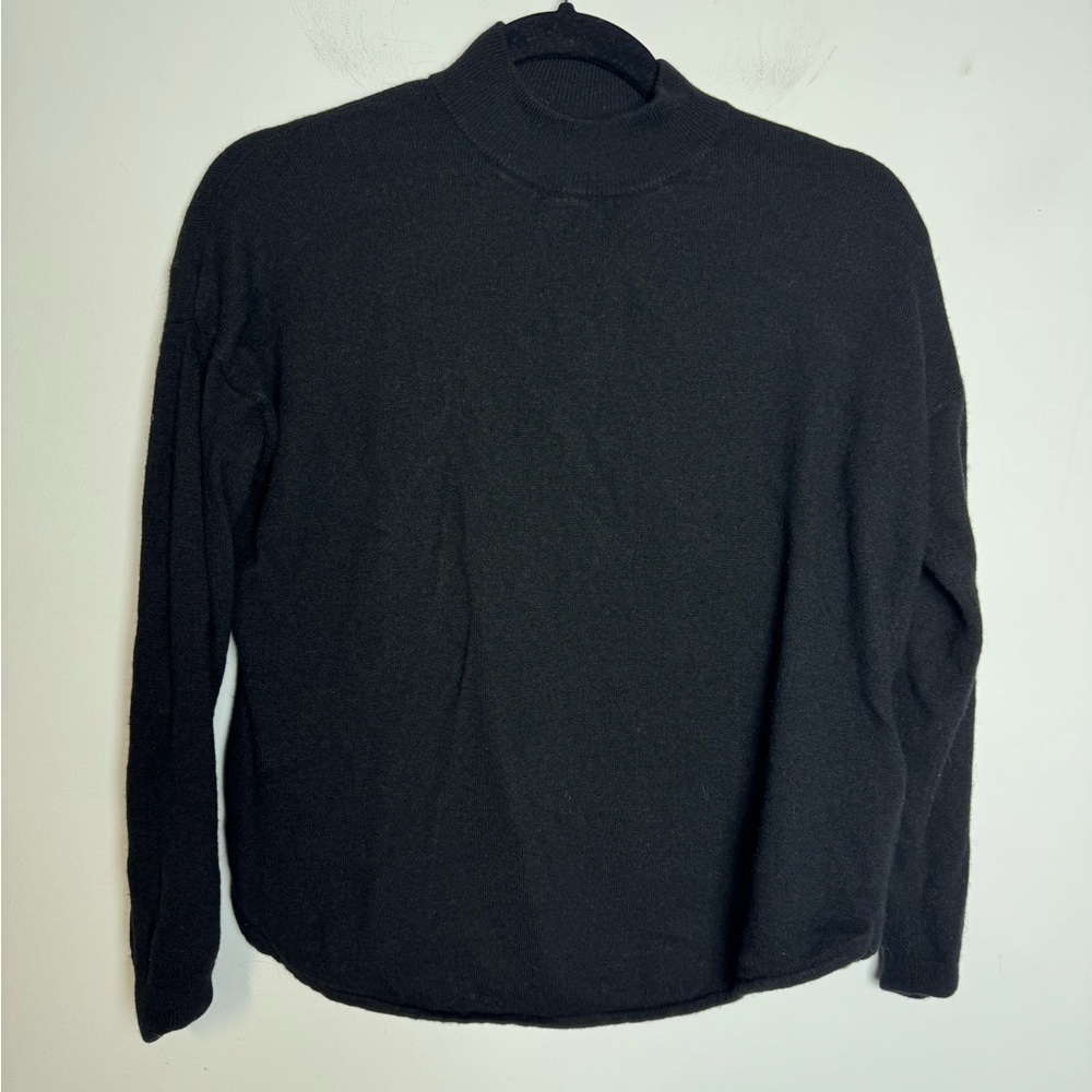 Madewell sweater wool blend mock neck black XS